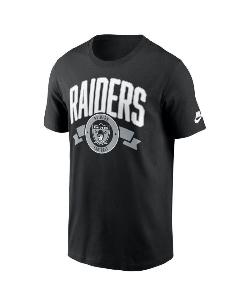 Men's Black Las Vegas Raiders Rewind Front and Back Hit Essential T-Shirt