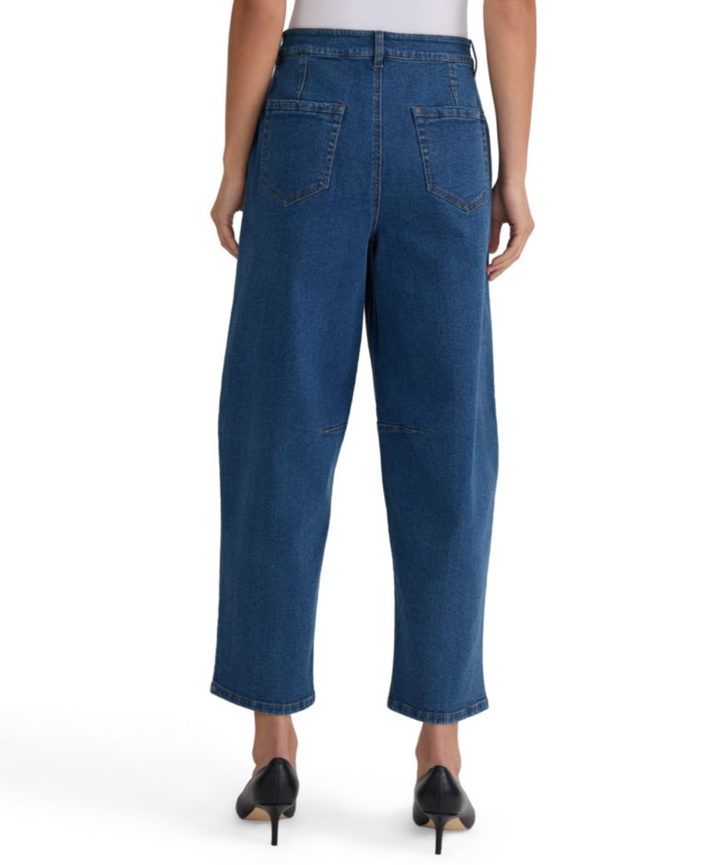 Petite Barrel High-Rise Cropped Barrel-Leg Jeans
