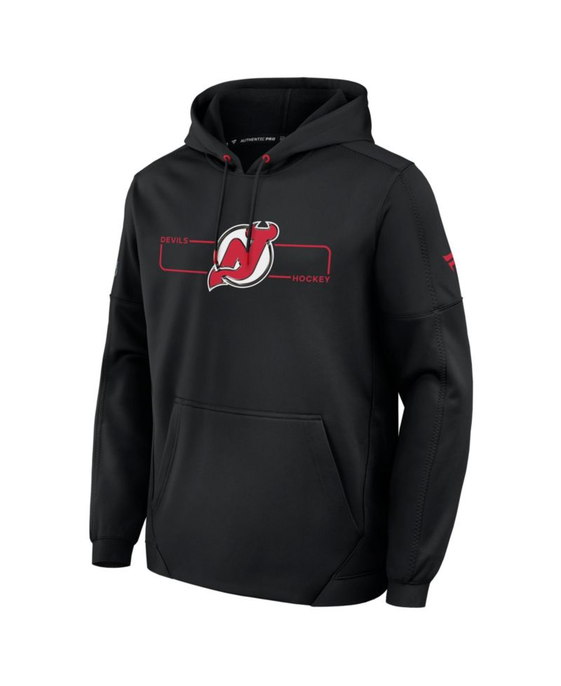 Men's Black New Jersey Devils Authentic Pro Rink Fleece Pullover Hoodie