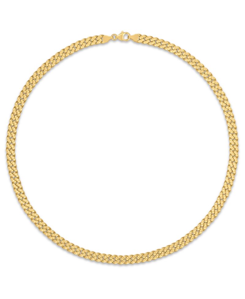 Men's Starburst Diamond-Cut Cuban Link Chain 22" Necklace in 14k Gold over Sterling Silver
