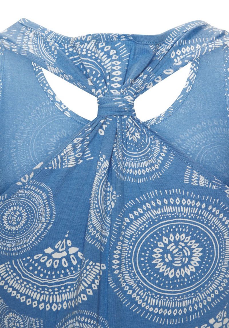 Women's Printed Racerback Scoop-Neck Midi Dress