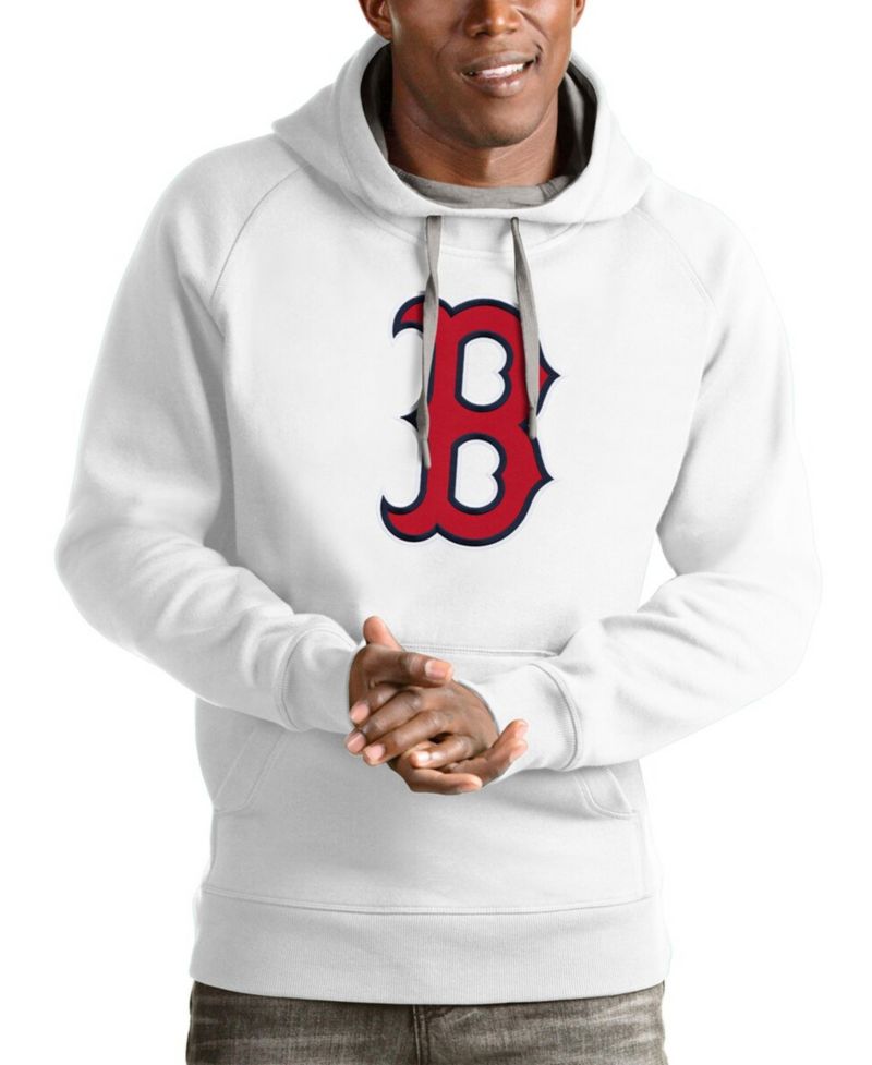 Men's White Boston Red Sox Victory Pullover Team Logo Hoodie