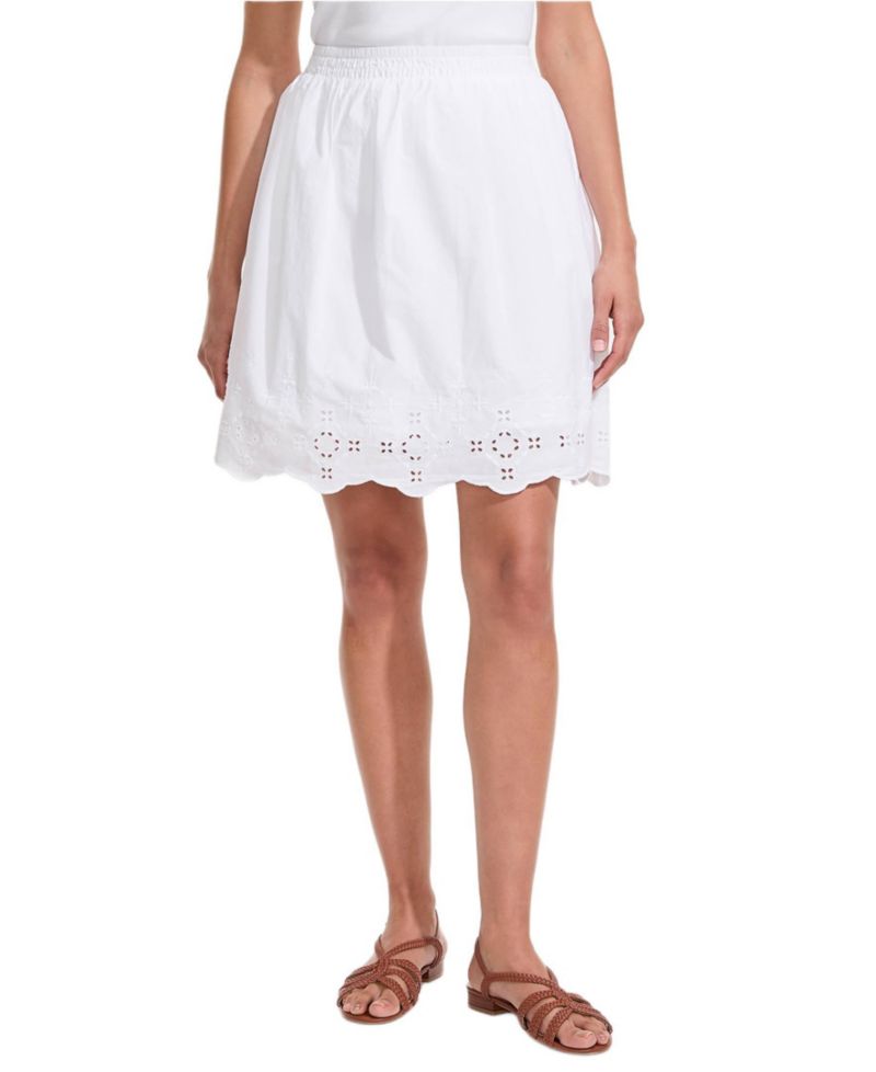 Women's Poplin Eyelet Mini Skirt
