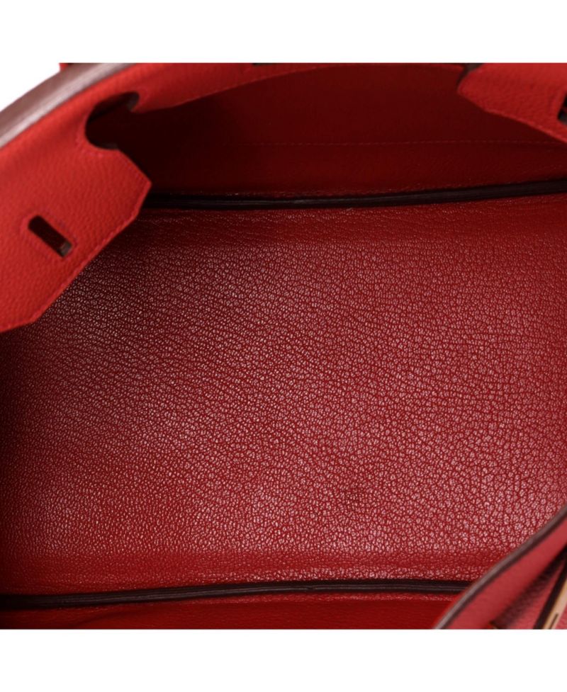 Pre-Owned Hermes Birkin 30 Handbag Red Togo with Gold Hardware