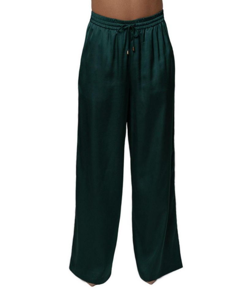 Women's Sunny Day Satin Wide-Leg Drawstring Pants