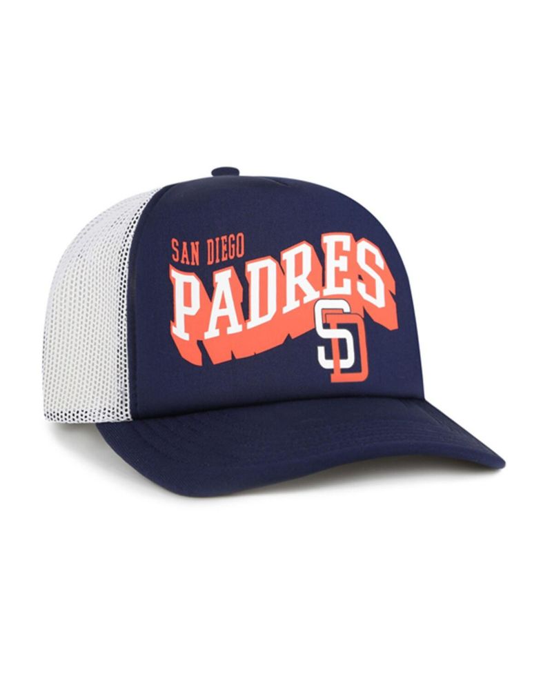 Men's Navy San Diego Padres Meander Foam Trucker Snapback Hat