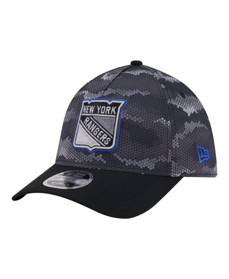 Men's Black New York Rangers Zero Dark 39THIRTY A-Frame M-Crown Flex Hat