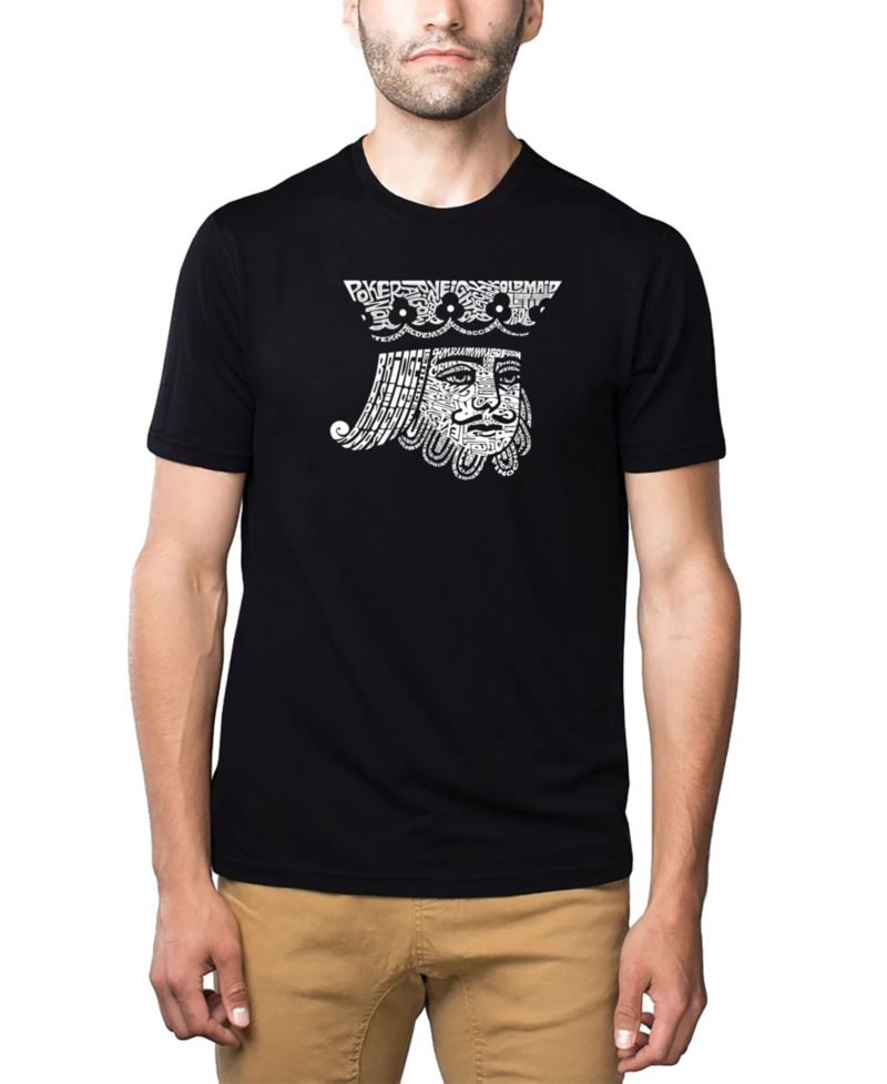 Men's Cotton/Poly Blend Word Art T-Shirt - King of Spades