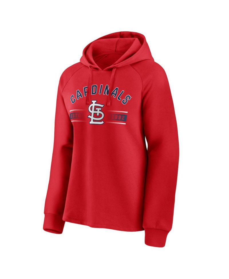 Women's Red St. Louis Cardinals Perfect Play Raglan Pullover Hoodie