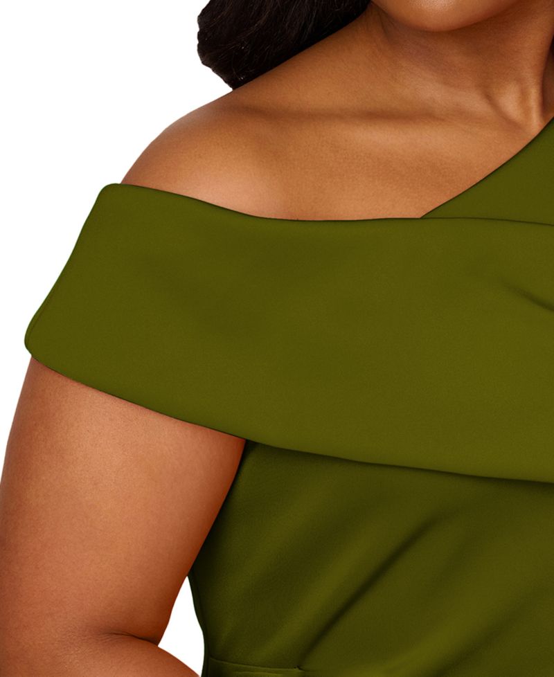 Plus Size Asymmetrical Draped Gown