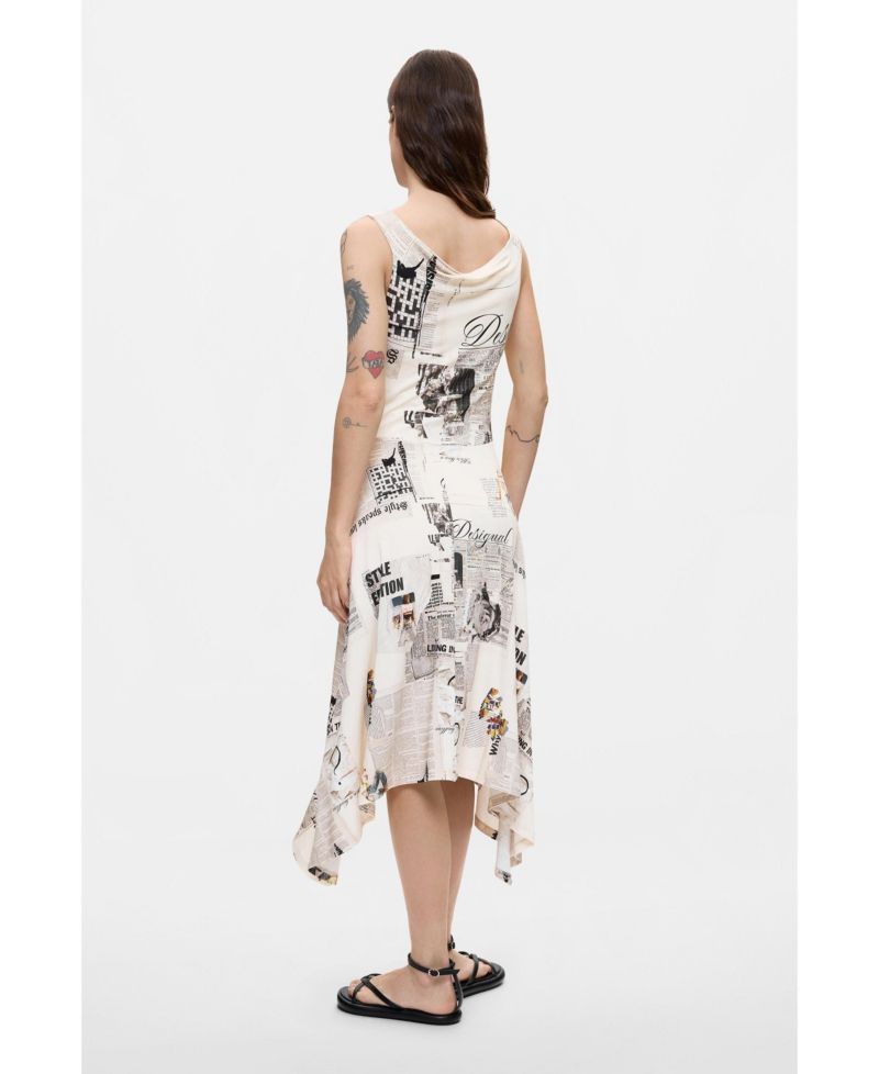 Women's midi newspaper dress