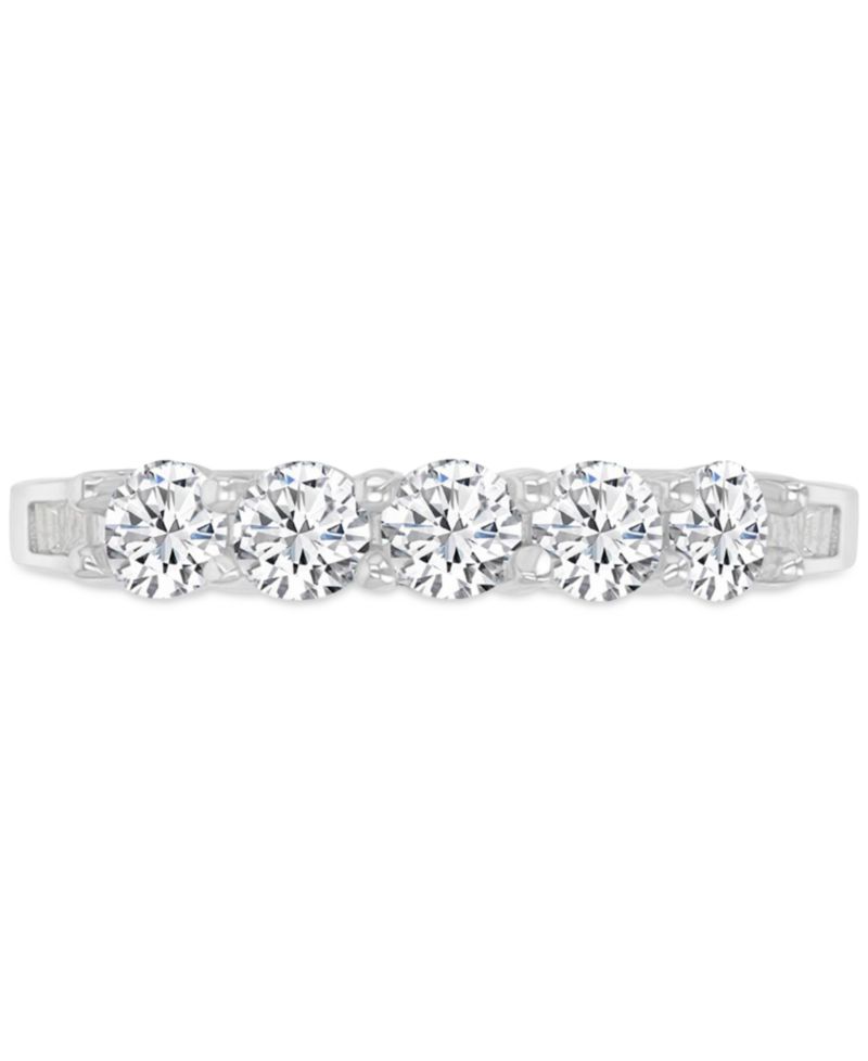 Cubic Zirconia Mixed Cut Quad Cluster Bridal Set in Sterling Silver