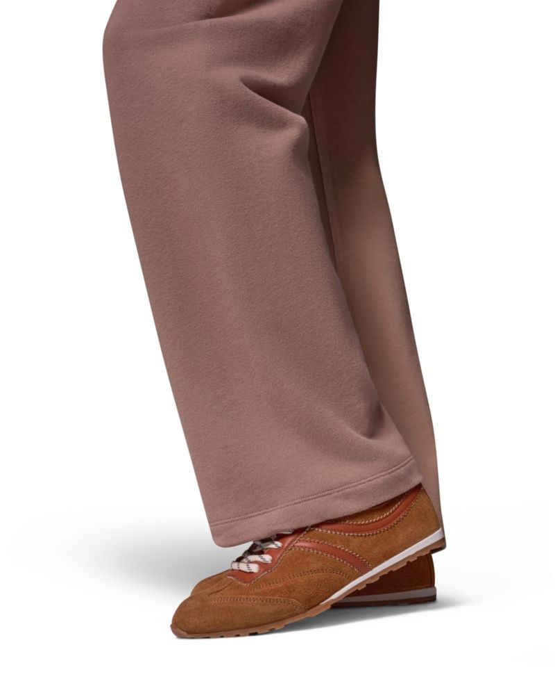 Women's French Terry Wide-Leg Mid-Rise Pants