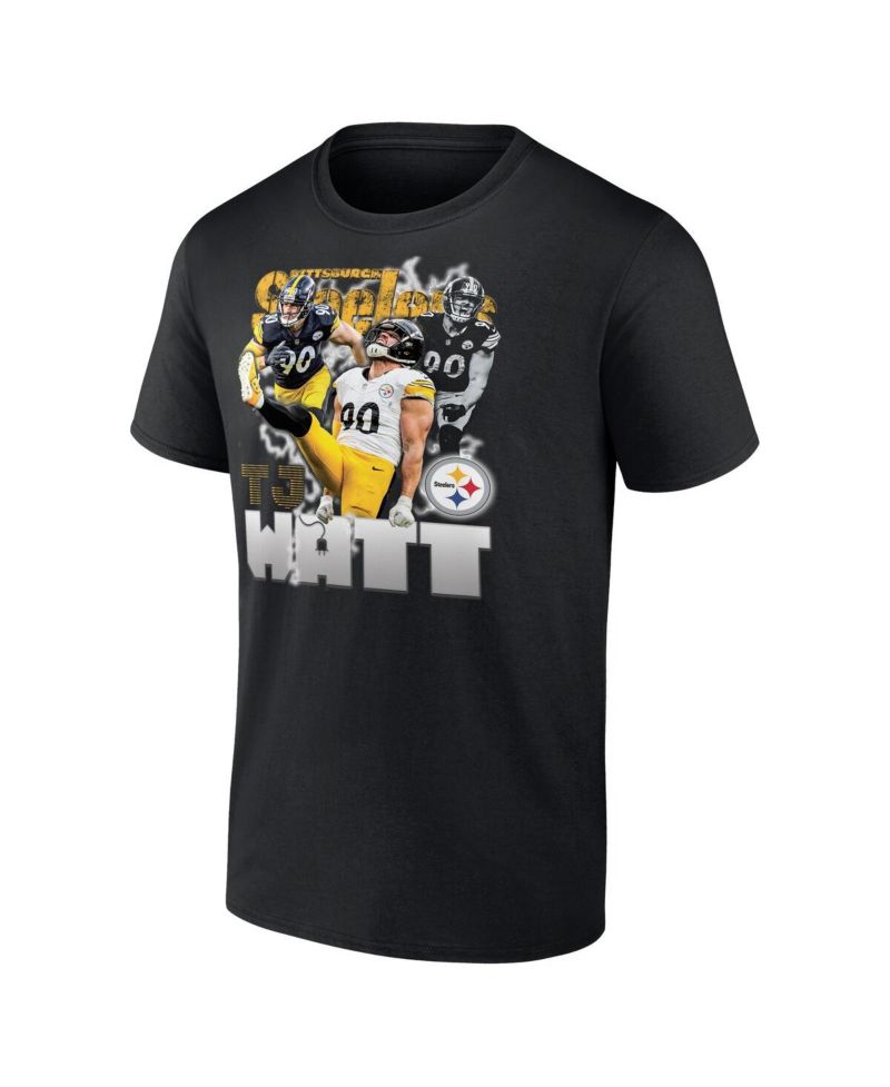 Men's T.J. Watt Black Pittsburgh Steelers Notorious Player Graphic T-Shirt