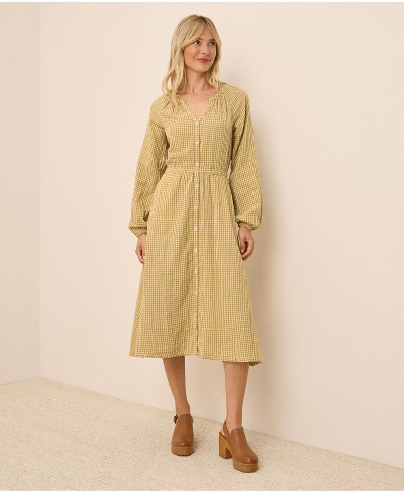 Organic Cotton Coastal Double Gauze Poet Sleeve Dress