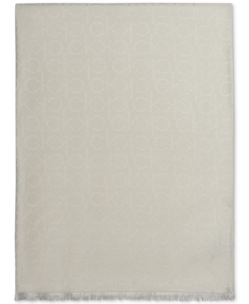 Monogram CK Logo-Print Pashmina Wrap Scarf