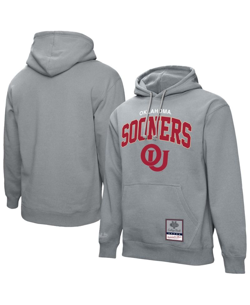 Men's Heather Gray Oklahoma Sooners Classic Arch Pullover Hoodie