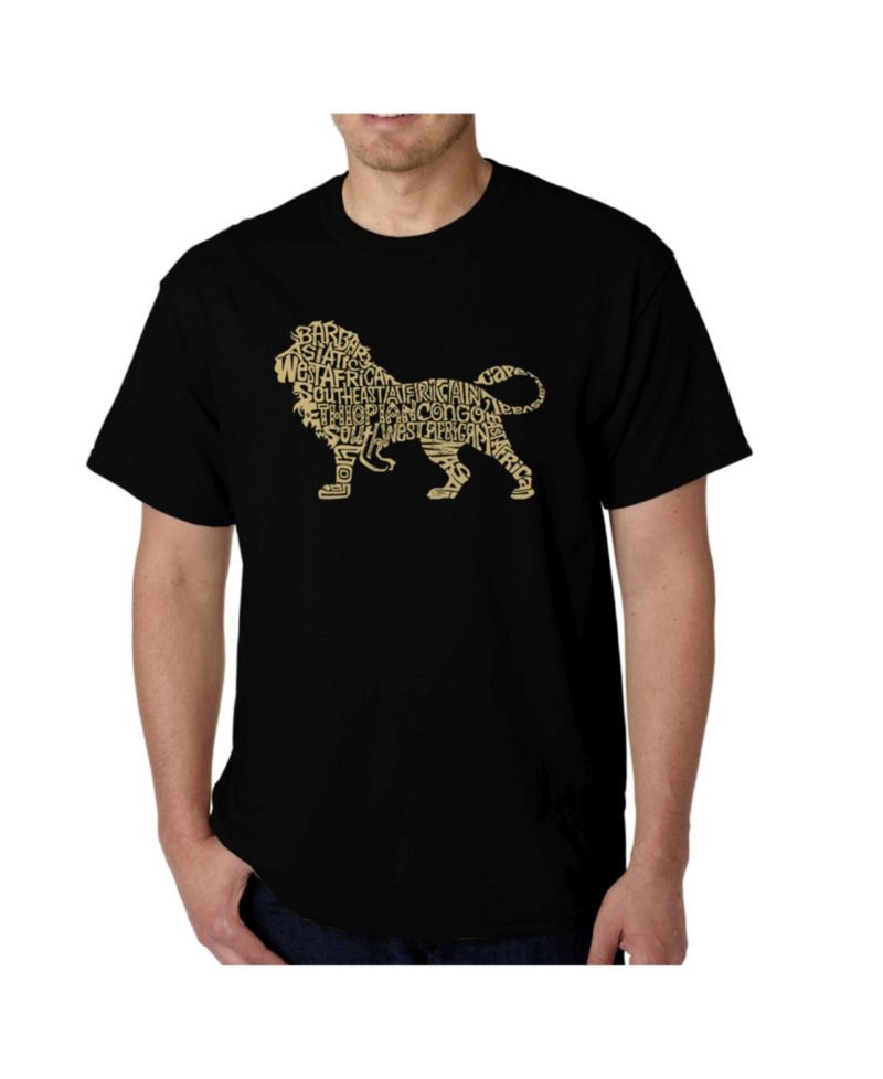 Mens Word Art T-Shirt - Lion