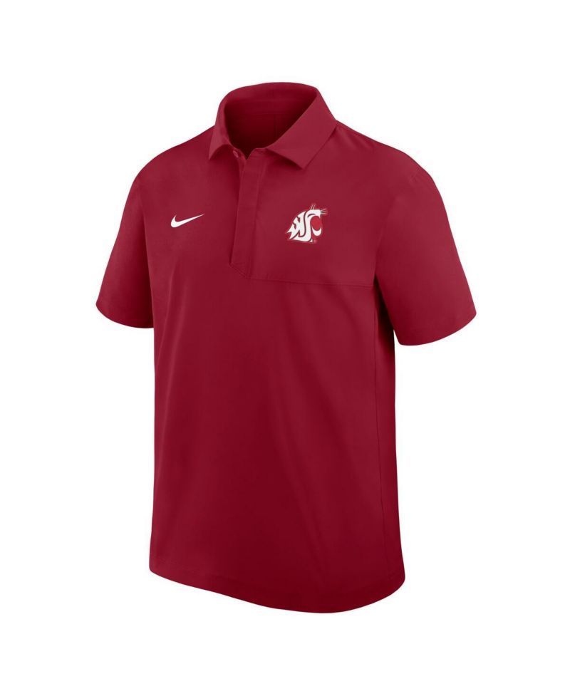 Men's Crimson Washington State Cougars Woven Dri-FIT Polo Shirt