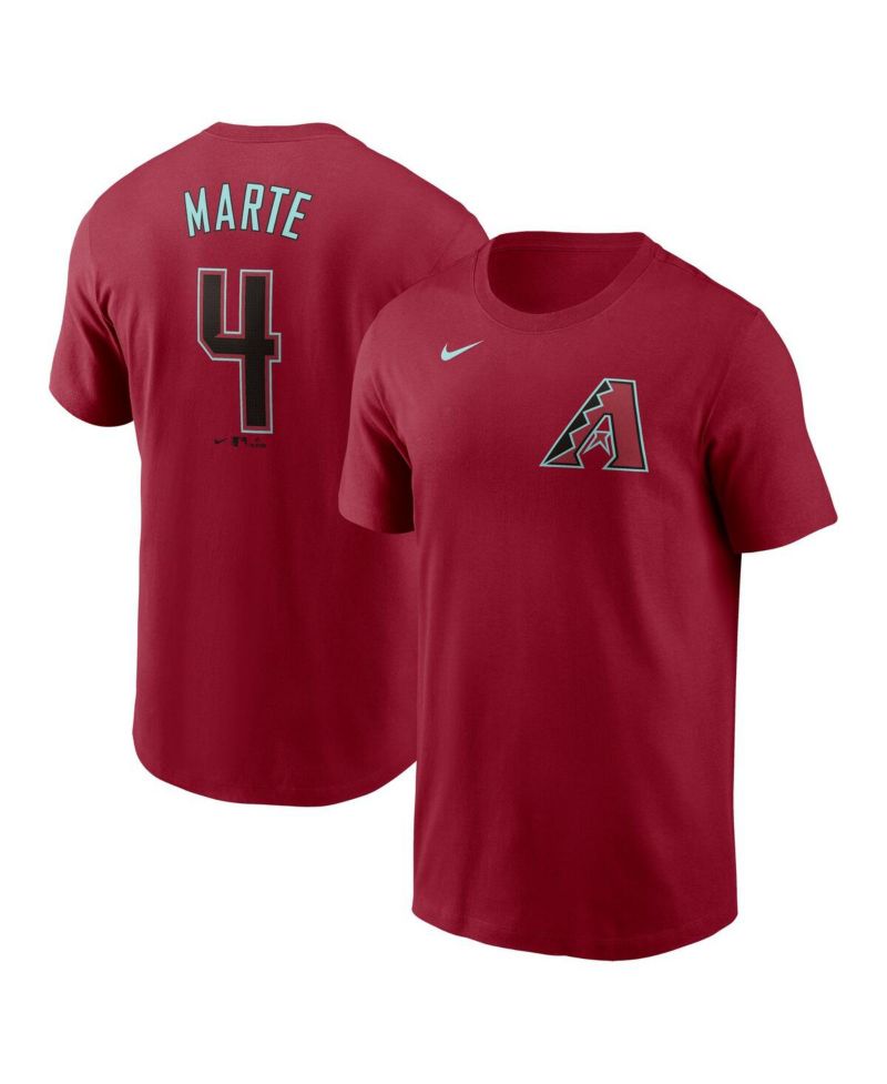 Men's Ketel Marte Red Arizona Diamondbacks Fuse Name & Number T-Shirt