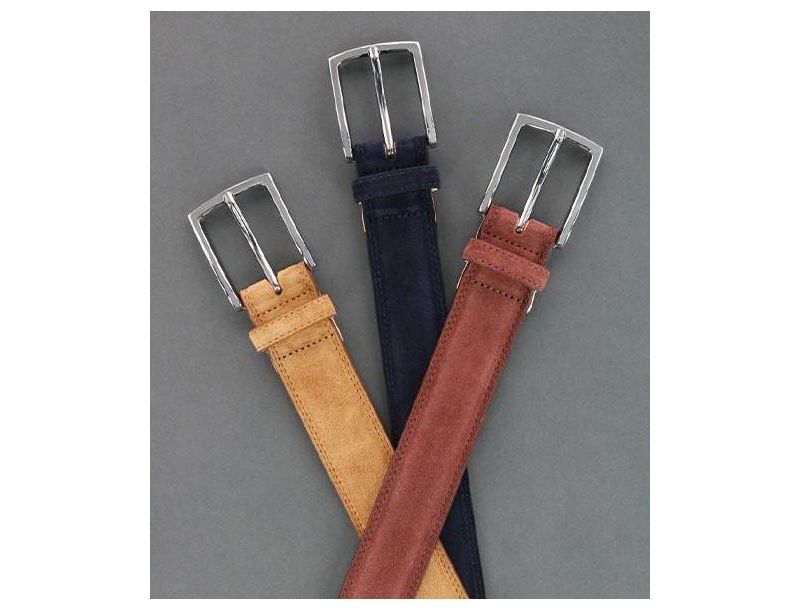 Men's Armando Italian Suede 35mm Feathered Edge Belt