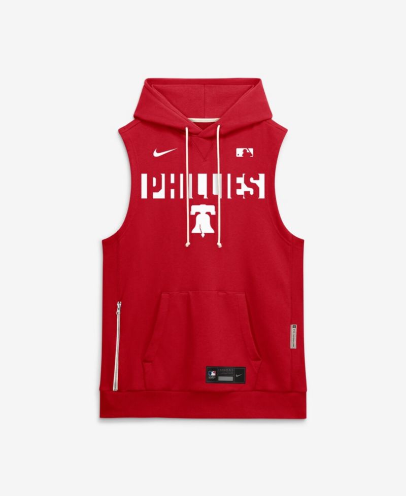 Men's Red Philadelphia Phillies Authentic Collection Standard Issue Dri-FIT Sleeveless Hoodie
