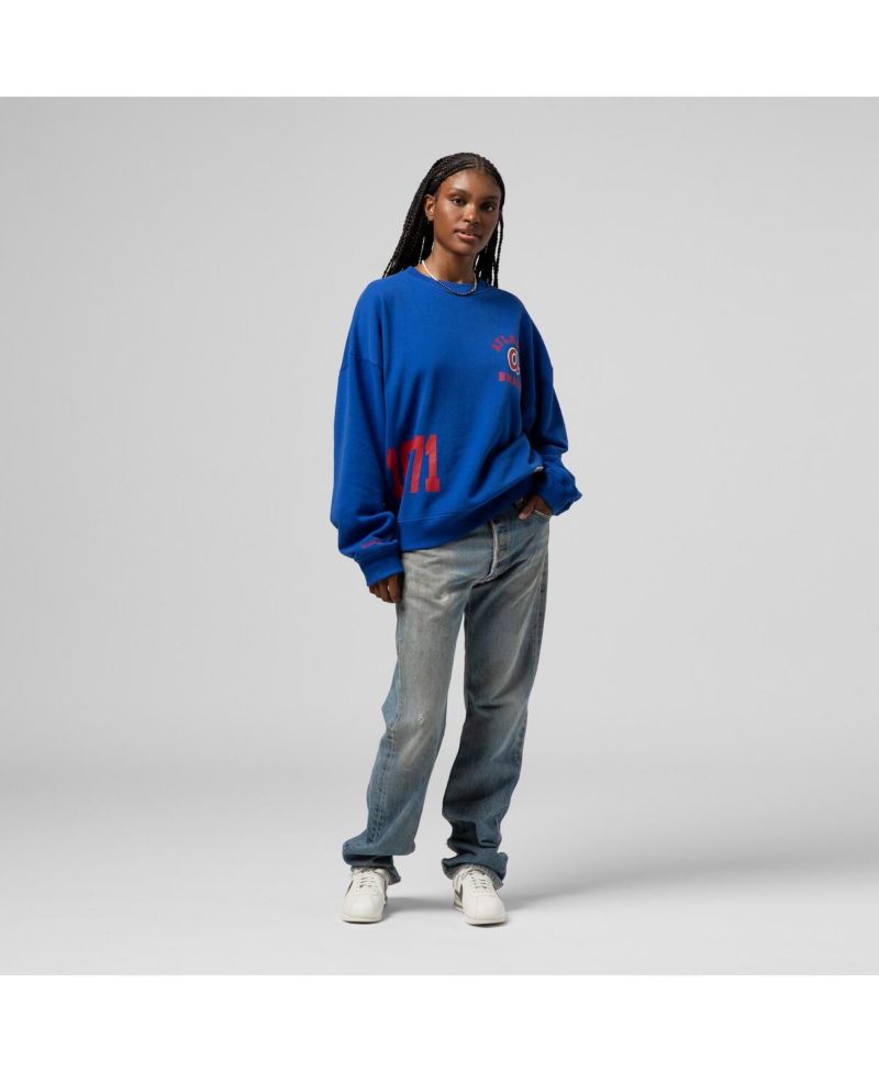 Women's Royal Atlanta Braves Cooperstown Collection Crewneck Sweatshirt
