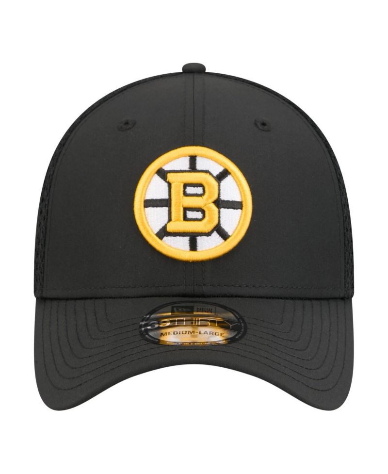 Men's Black Boston Bruins Logo 39THIRTY Flex Hat