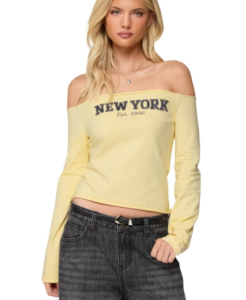 Women's New York Babe Off Shoulder Top