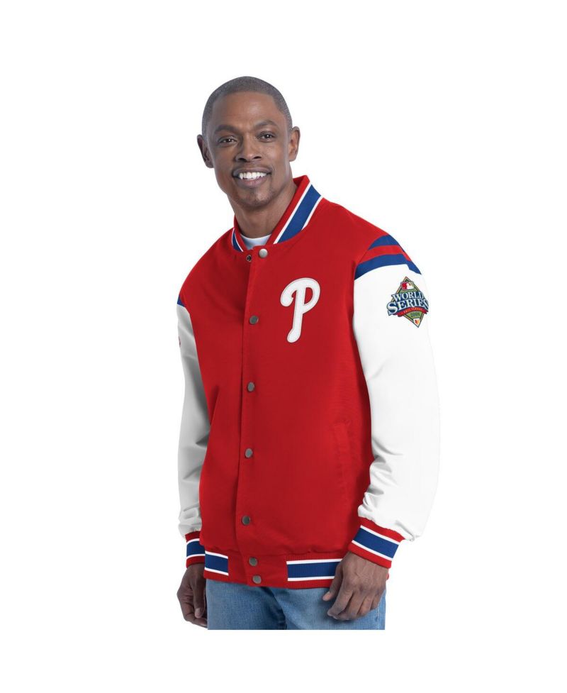 Men's Red Philadelphia Phillies Recruit Commemorative Full-Snap Varsity Jacket