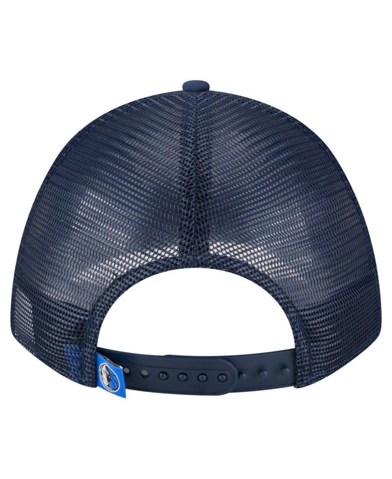 Men's Navy Dallas Mavericks Minimalist A-Frame 9FORTY Trucker Hat