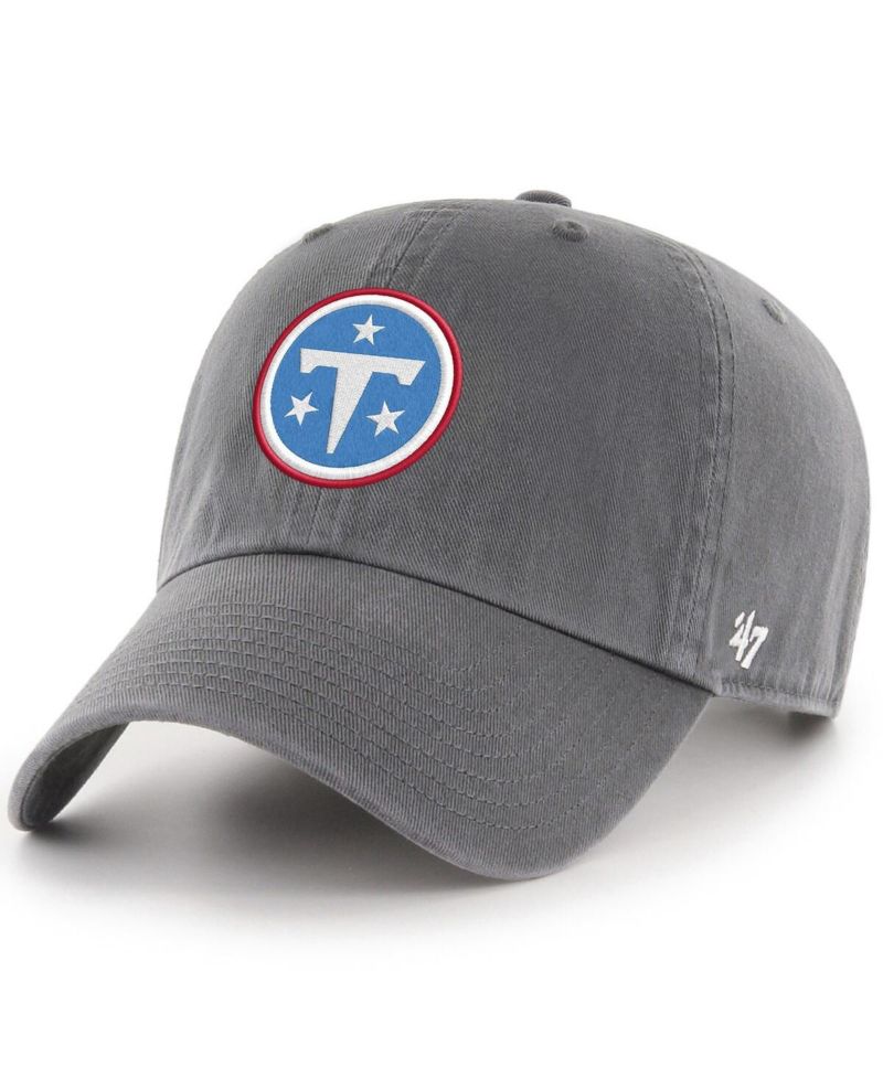 Men's Charcoal Tennessee Titans Primary Logo Clean Up Adjustable Hat