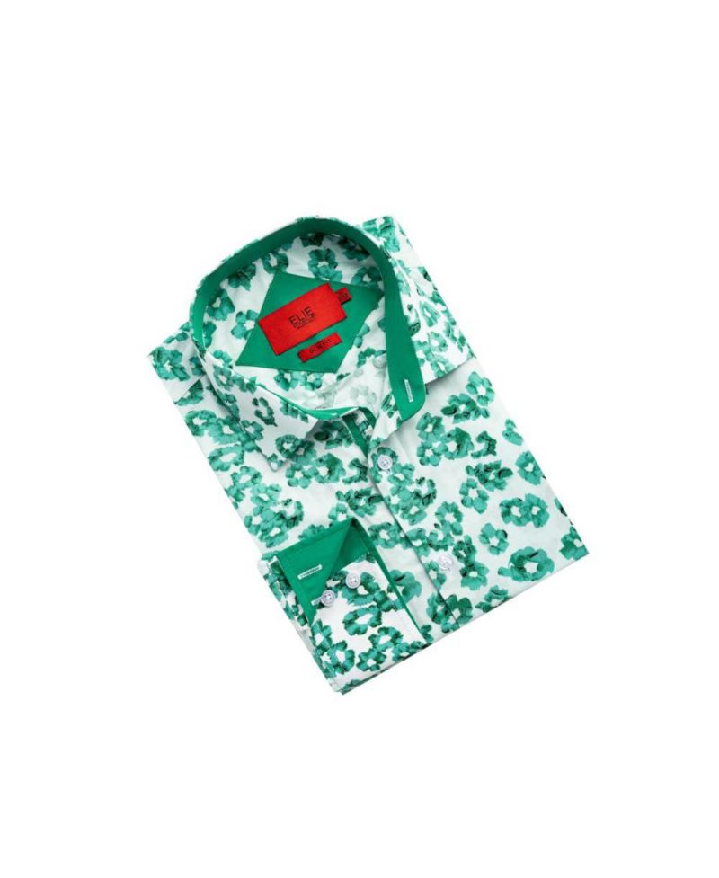 Men's Slim Fit Floral Sport Button-Down Shirt