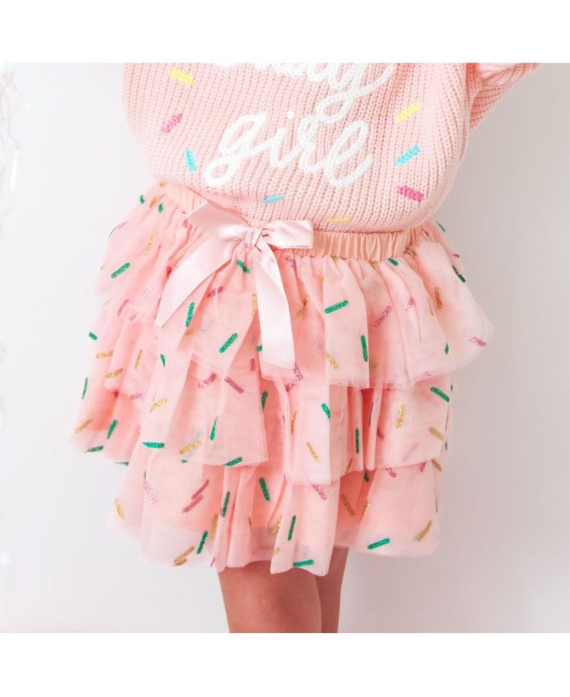 Little and Big Girls Birthday Girl Sprinkle Tiered Tutu Skirt