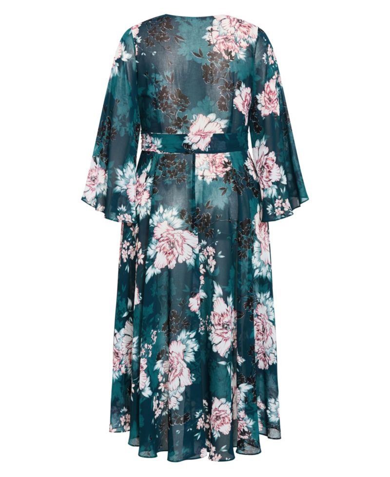 Women's Jade Blossom Long Sleeve Maxi Dress
