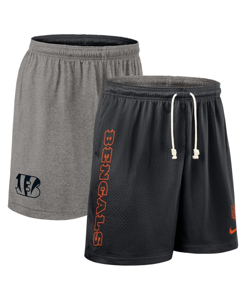 Men's Black Cincinnati Bengals Sideline Reversible Performance Shorts