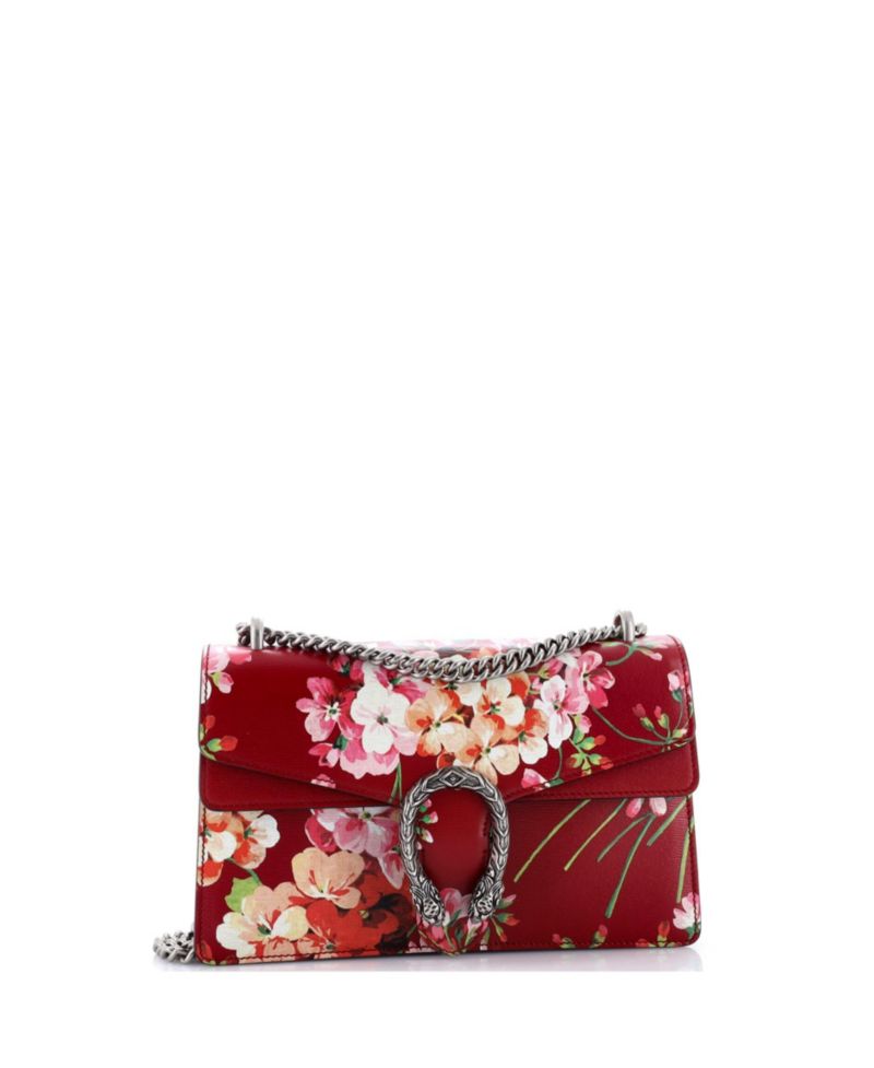 Small Dionysus Bag Blooms Print Leather