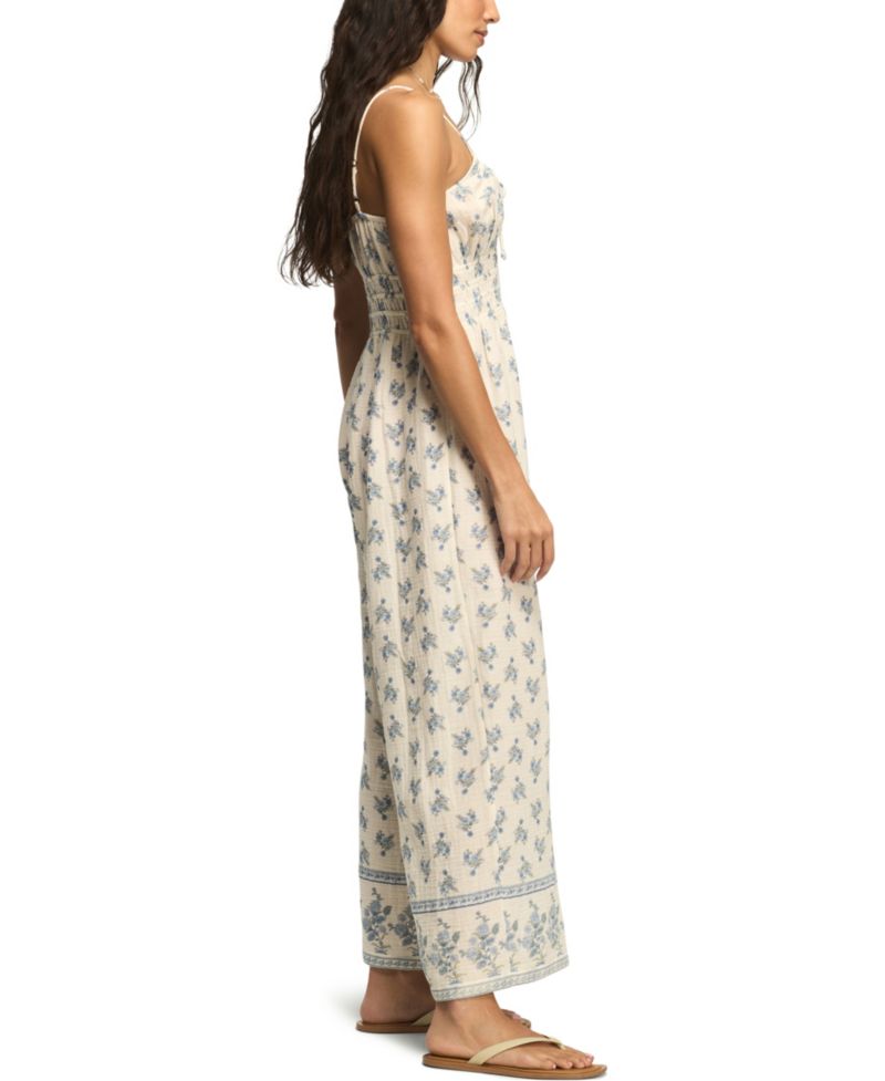 Women's Sleeveless Gauze Smocked Waist Jumpsuit
