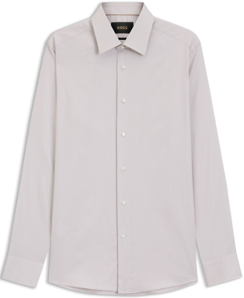 Men's Structured Cotton Blend Slim-Fit Dress Shirt
