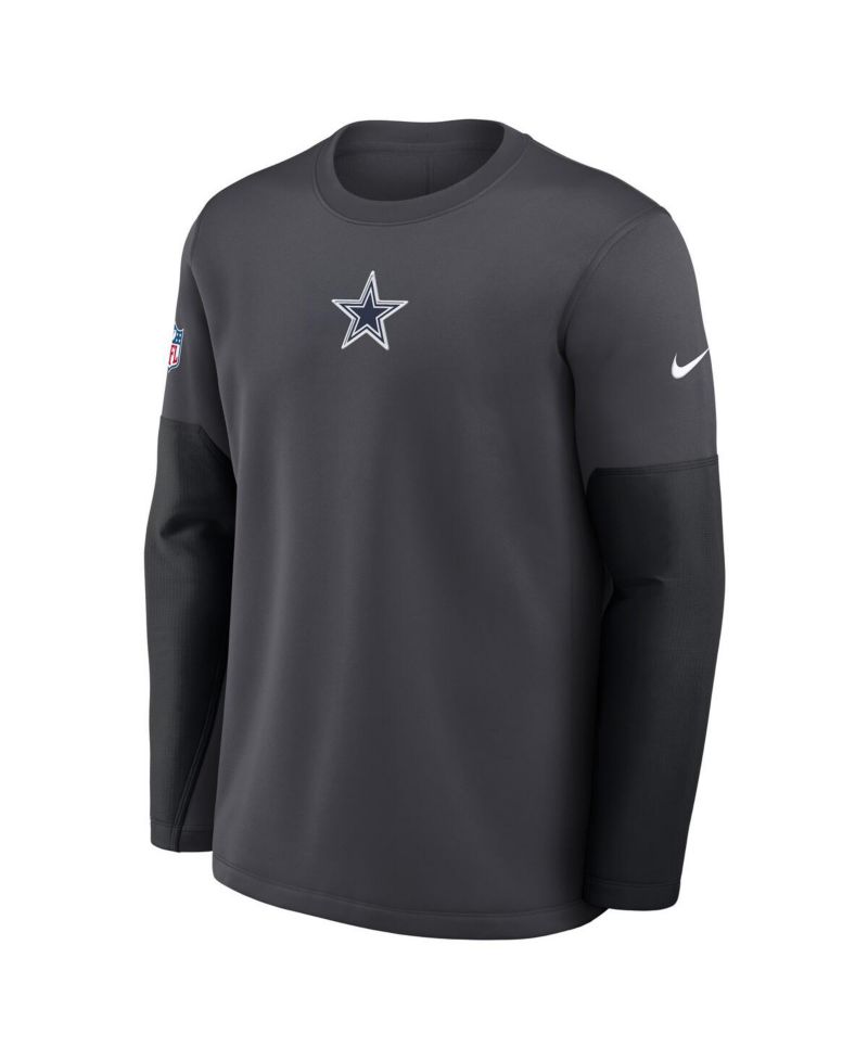 Men's Anthracite Dallas Cowboys Sideline Coach Therma-FIT Long Sleeve T-Shirt