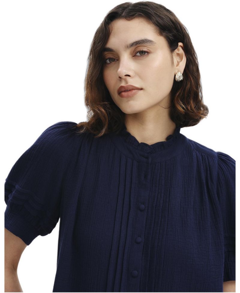 Women's Teagan Pintuck Short-Sleeve Blouse