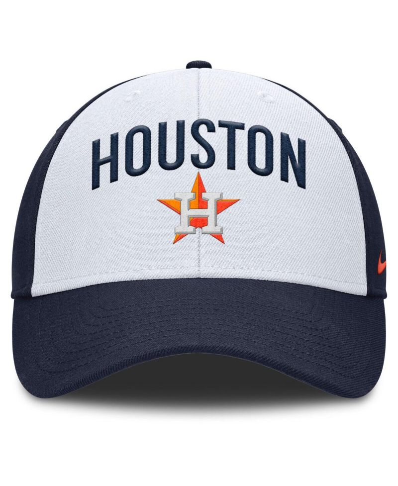 Men's White/Navy Houston Astros Club Performance Adjustable Hat