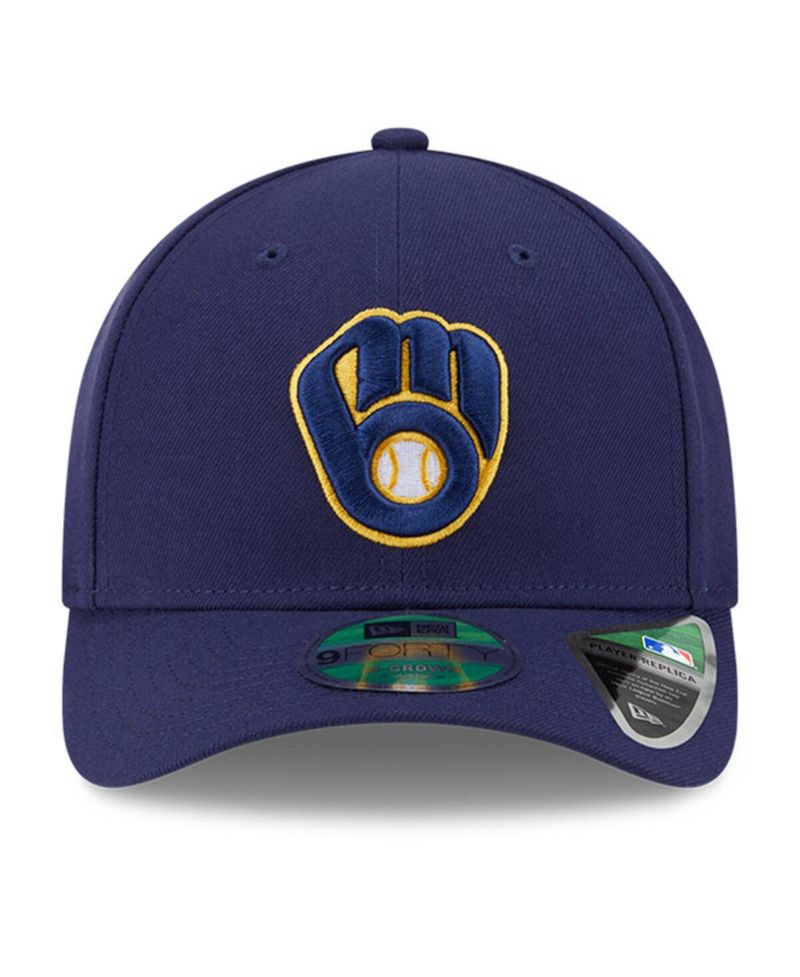 Men's Navy Milwaukee Brewers Player Replica 9FORTY Adjustable Hat