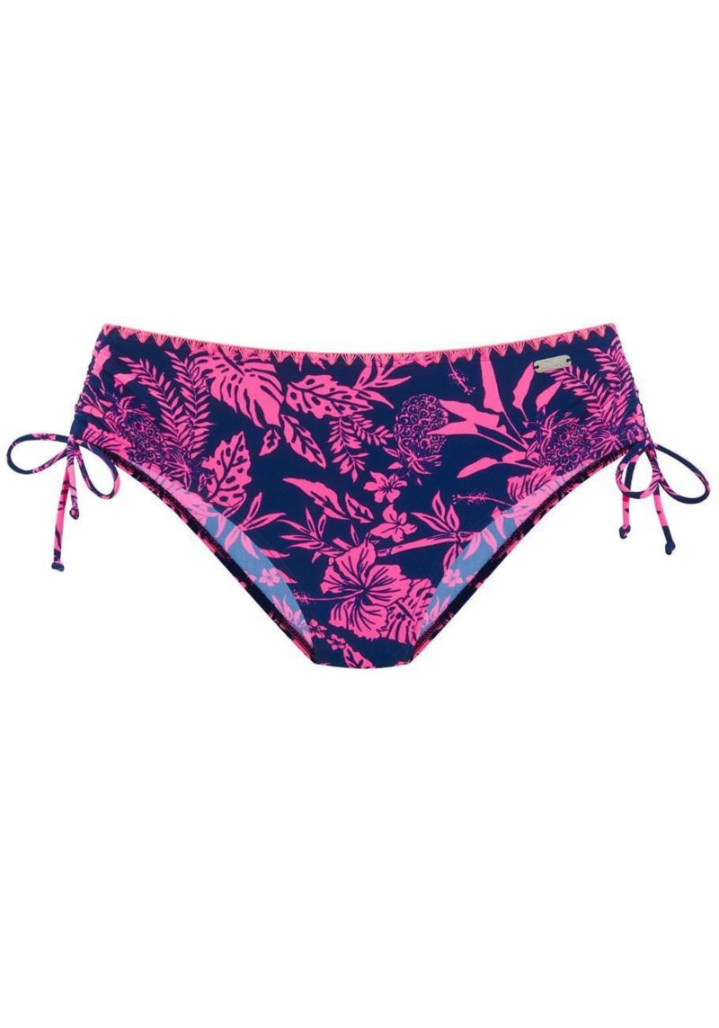 Women's Floral Print Tropical Mid Rise Bikini Mid-Rise Swim Bottom