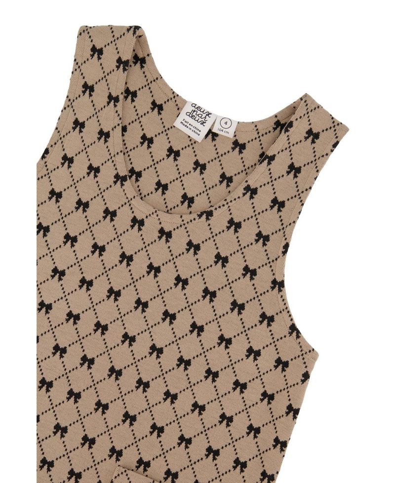 Big Girls (6-14) Jumper Bow Tie Print