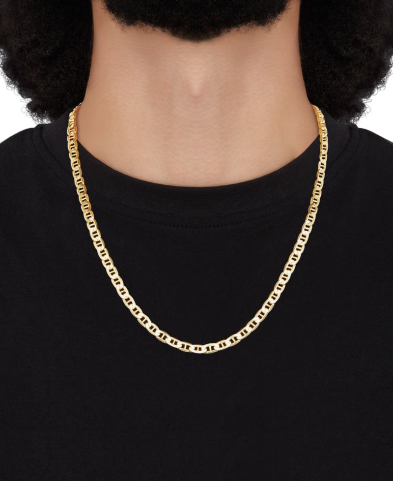 Lightweight Polished Mariner Link Chain Necklace Collection in 14k Gold (5.5MM)