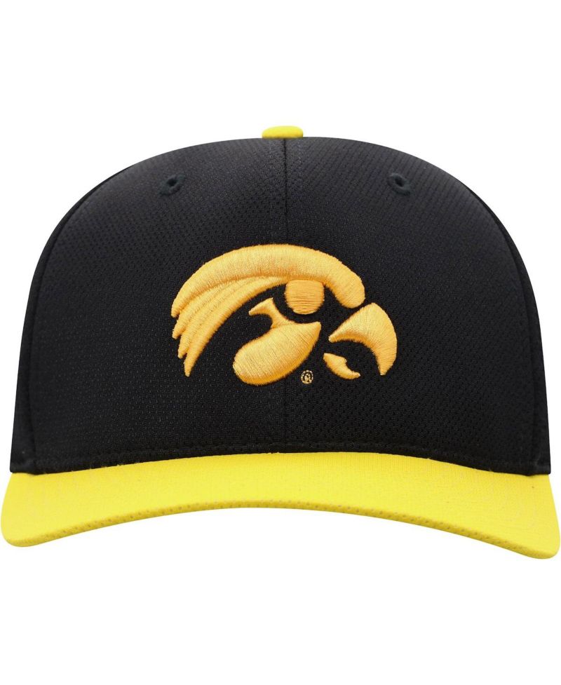 Men's Black, Gold Iowa Hawkeyes Two-Tone Reflex Hybrid Tech Flex Hat