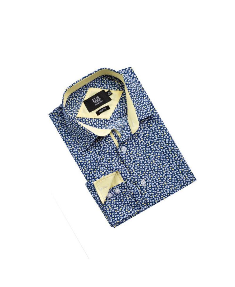 Men's Slim Fit Floral Button-Down Shirt