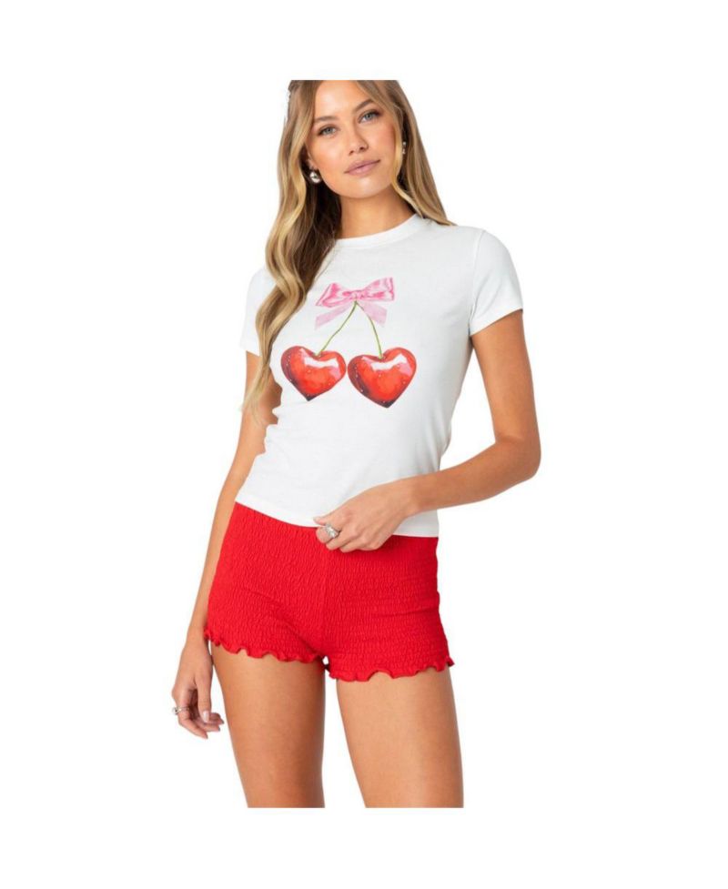 Women's Cherry Heart T Shirt