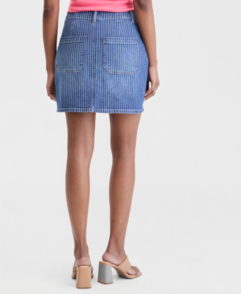 Women's Striped Denim Mini Skirt